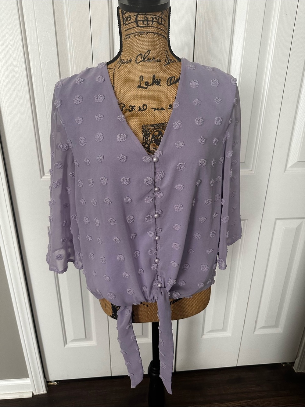 Kancystore Purple V-Neck Blouse
